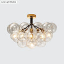 GobekUsa Clear Glass Semi Flush Ceiling Light with Contemporary Bubble Design for Foyer and Corridor Illumination