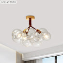 GobekUsa Clear Glass Semi Flush Ceiling Light with Contemporary Bubble Design for Foyer and Corridor Illumination