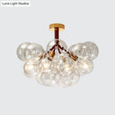 GobekUsa Clear Glass Semi Flush Ceiling Light with Contemporary Bubble Design for Foyer and Corridor Illumination
