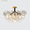 GobekUsa Clear Glass Semi Flush Ceiling Light with Contemporary Bubble Design for Foyer and Corridor Illumination