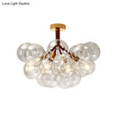 GobekUsa Clear Glass Semi Flush Ceiling Light with Contemporary Bubble Design for Foyer and Corridor Illumination