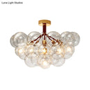GobekUsa Clear Glass Semi Flush Ceiling Light with Contemporary Bubble Design for Foyer and Corridor Illumination