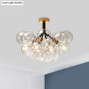 GobekUsa Clear Glass Semi Flush Ceiling Light with Contemporary Bubble Design for Foyer and Corridor Illumination
