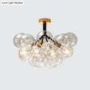 GobekUsa Clear Glass Semi Flush Ceiling Light with Contemporary Bubble Design for Foyer and Corridor Illumination