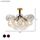 GobekUsa Clear Glass Semi Flush Ceiling Light with Contemporary Bubble Design for Foyer and Corridor Illumination