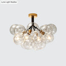 GobekUsa Clear Glass Semi Flush Ceiling Light with Contemporary Bubble Design for Foyer and Corridor Illumination