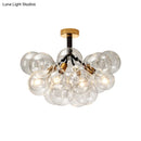 GobekUsa Clear Glass Semi Flush Ceiling Light with Contemporary Bubble Design for Foyer and Corridor Illumination