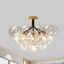 GobekUsa Clear Glass Semi Flush Ceiling Light with Contemporary Bubble Design for Foyer and Corridor Illumination