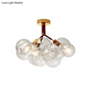 GobekUsa Clear Glass Semi Flush Ceiling Light with Contemporary Bubble Design for Foyer and Corridor Illumination