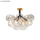 GobekUsa Clear Glass Semi Flush Ceiling Light with Contemporary Bubble Design for Foyer and Corridor Illumination