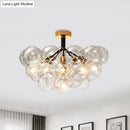 GobekUsa Clear Glass Semi Flush Ceiling Light with Contemporary Bubble Design for Foyer and Corridor Illumination