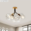 GobekUsa Clear Glass Semi Flush Ceiling Light with Contemporary Bubble Design for Foyer and Corridor Illumination