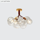 GobekUsa Clear Glass Semi Flush Ceiling Light with Contemporary Bubble Design for Foyer and Corridor Illumination