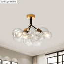 GobekUsa Clear Glass Semi Flush Ceiling Light with Contemporary Bubble Design for Foyer and Corridor Illumination
