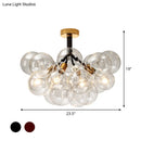 GobekUsa Clear Glass Semi Flush Ceiling Light with Contemporary Bubble Design for Foyer and Corridor Illumination