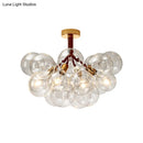 GobekUsa Clear Glass Semi Flush Ceiling Light with Contemporary Bubble Design for Foyer and Corridor Illumination