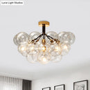 GobekUsa Clear Glass Semi Flush Ceiling Light with Contemporary Bubble Design for Foyer and Corridor Illumination