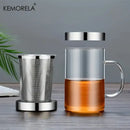 Clear glass tea infuser mug – kitchen borosilicate cup with lid by Decorbites