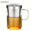 Clear glass tea infuser mug – kitchen borosilicate cup with lid by Decorbites