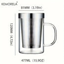 Clear glass tea infuser mug – kitchen borosilicate cup with lid by Decorbites