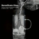 Clear glass tea infuser mug – kitchen borosilicate cup with lid by Decorbites
