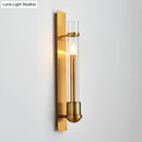 GobekUsa Clear Glass Wall Sconce - Modern Single Brass Light Fixture