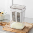 Clear greek yogurt maker with white lid and mesh filter kitchen by Decorbites