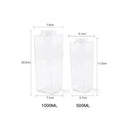 Clear milk carton water bottle set kitchen juice storage by Decorbites