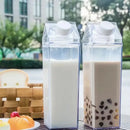 Clear milk carton water bottle set kitchen juice storage by Decorbites