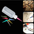 Clear plastic cake decor squeeze bottles with fine nozzles kitchen set by Decorbites