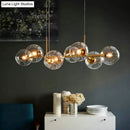 GobekUsa Clear/Smoke Glass 8 Bulbs Suspended Lighting Fixture in Black/Gold for Dining Room