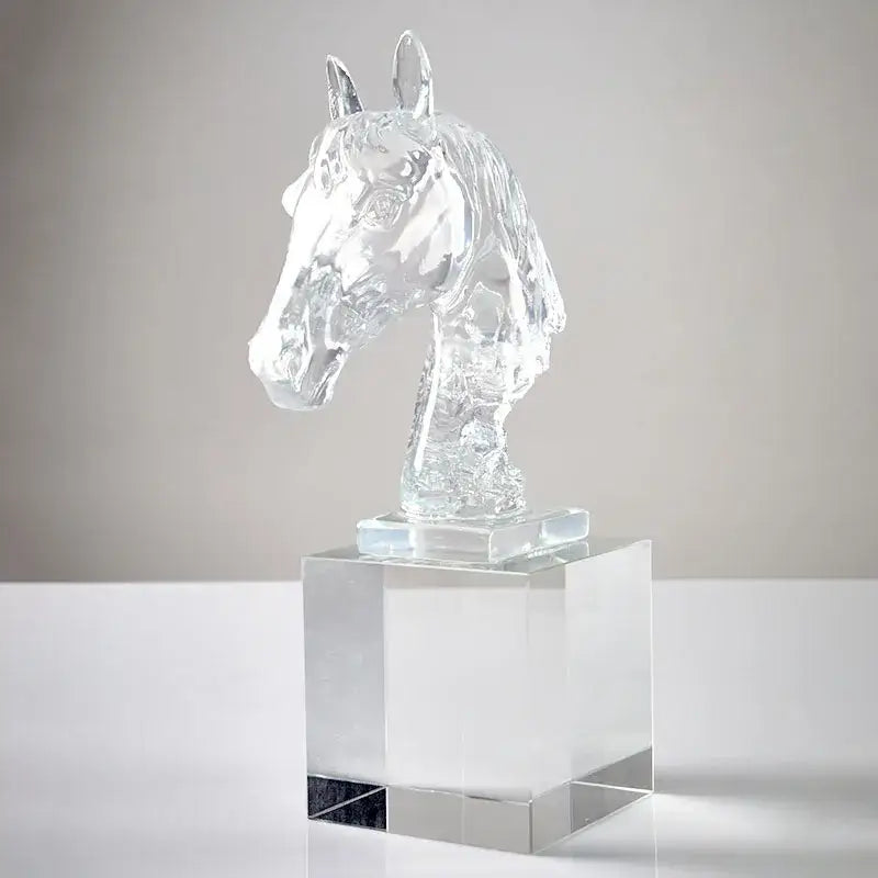 GobekUsa Horse Head Crystal Statue - Decorative Room Sculpture, photo 4 of 7