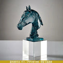 GobekUsa Horse Head Crystal Statue - Decorative Room Sculpture