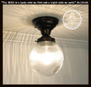 Large Holophane Glass Ceiling Light Fixture