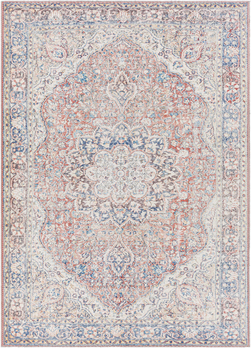 Cream Rust Maribojoc Medallion Washable Area Rug