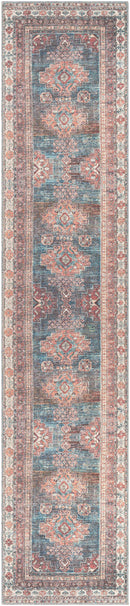 Baltinglass Rust & Blue Washable Area Rug