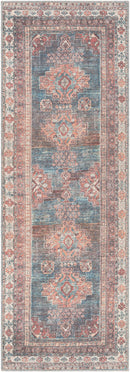 Baltinglass Rust & Blue Washable Area Rug