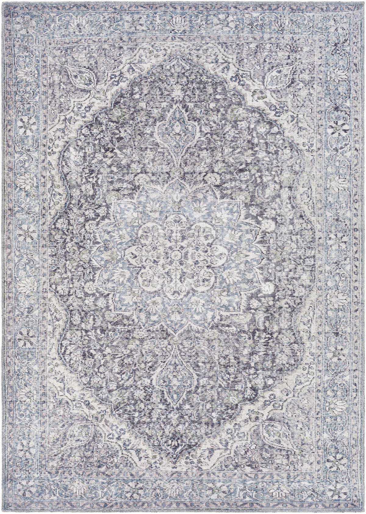 Tavas Blue Medallion Washable Rug, photo 2 of 14