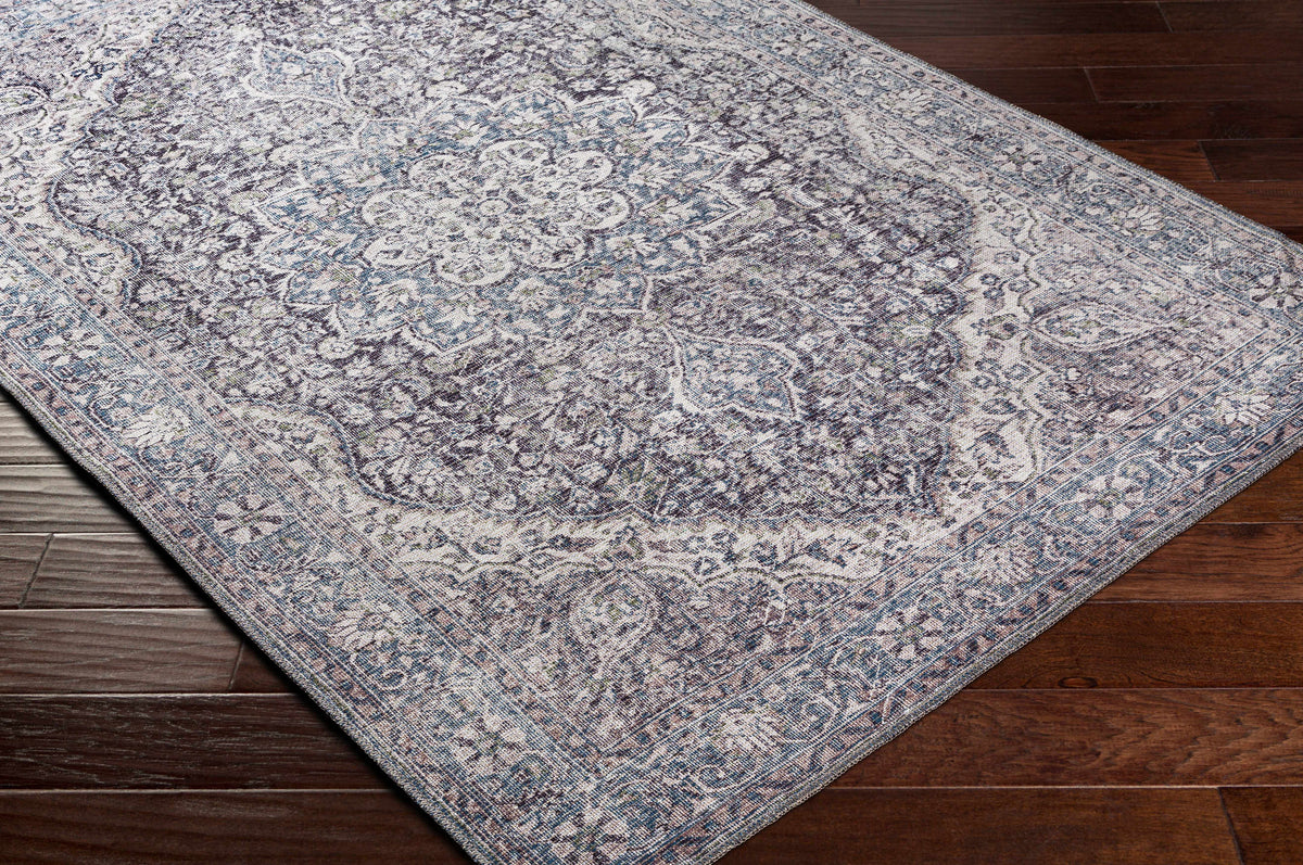 Tavas Blue Medallion Washable Rug, photo 10 of 14