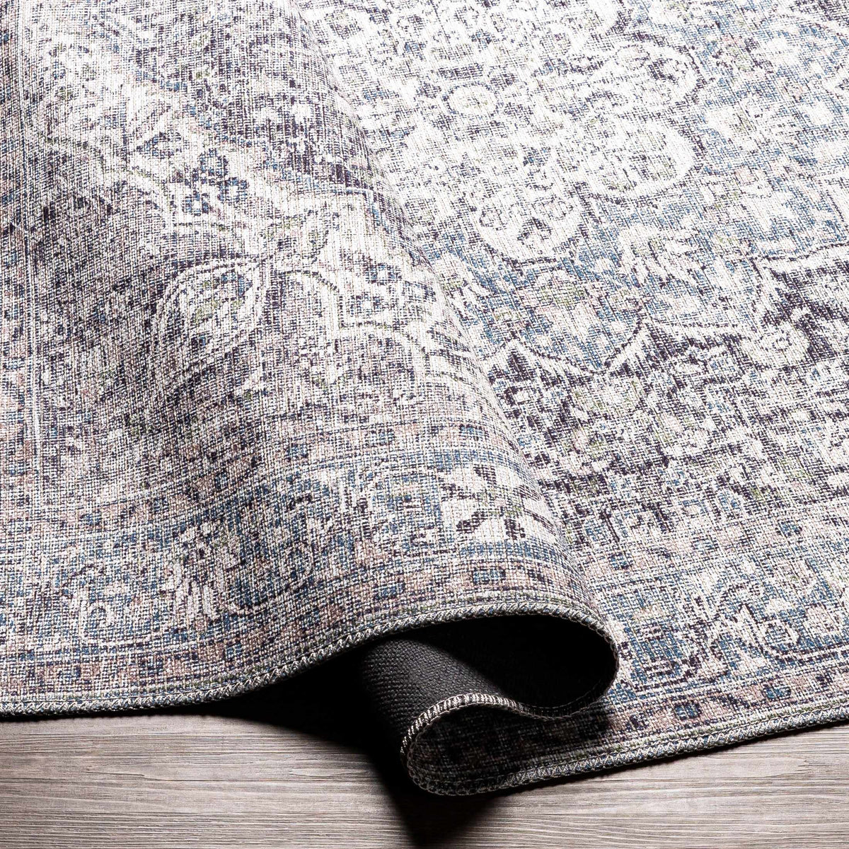 Tavas Blue Medallion Washable Rug, photo 9 of 14