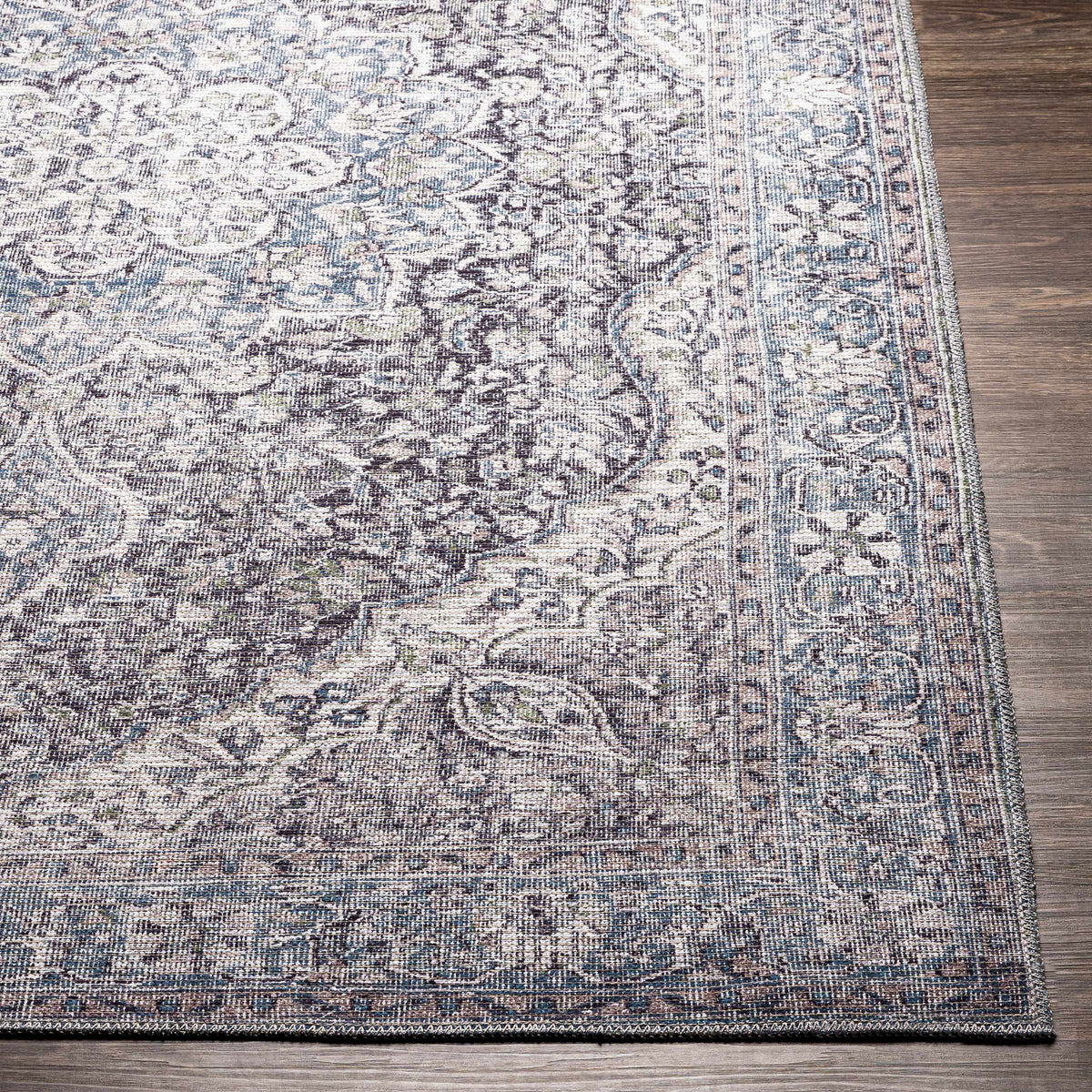 Tavas Blue Medallion Washable Rug, photo 11 of 14
