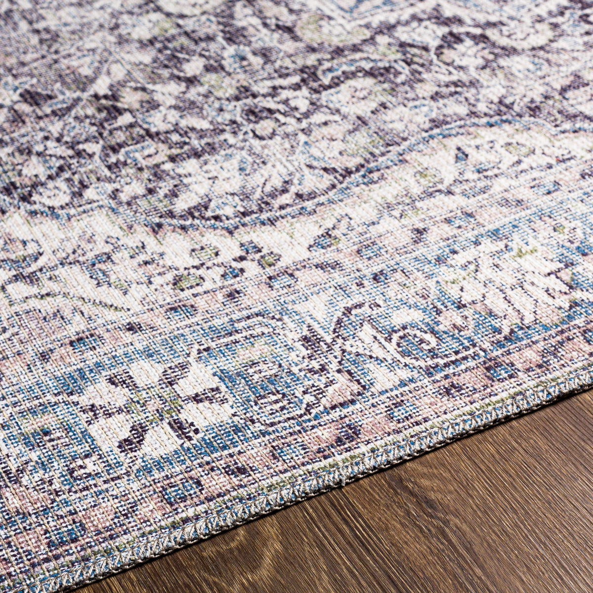 Tavas Blue Medallion Washable Rug, photo 8 of 14