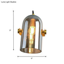 GobekUsa Cloche Sconce Light with Amber/Blue/Smoke Gray Glass in Retro Brass Finish - Bedroom Wall Mount