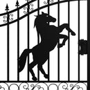 16x7 ft Steel Dual Swing Driveway Gate with Horse Pattern