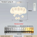 GobekUsa Dimming Pendant Chandelier Light with PE Lampshade for Living Room Bedroom