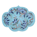 GobekUsa Grape Vine Chinoiserie Carpet Door Mat in Teal