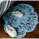 GobekUsa Grape Vine Chinoiserie Carpet Door Mat in Teal