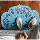 GobekUsa Grape Vine Chinoiserie Carpet Door Mat in Teal