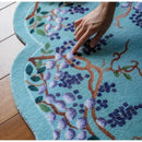 GobekUsa Grape Vine Chinoiserie Carpet Door Mat in Teal