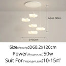 GobekUsa Cloud White Modern Chandelier Floating Pendant Lamp Kitchen Island Light